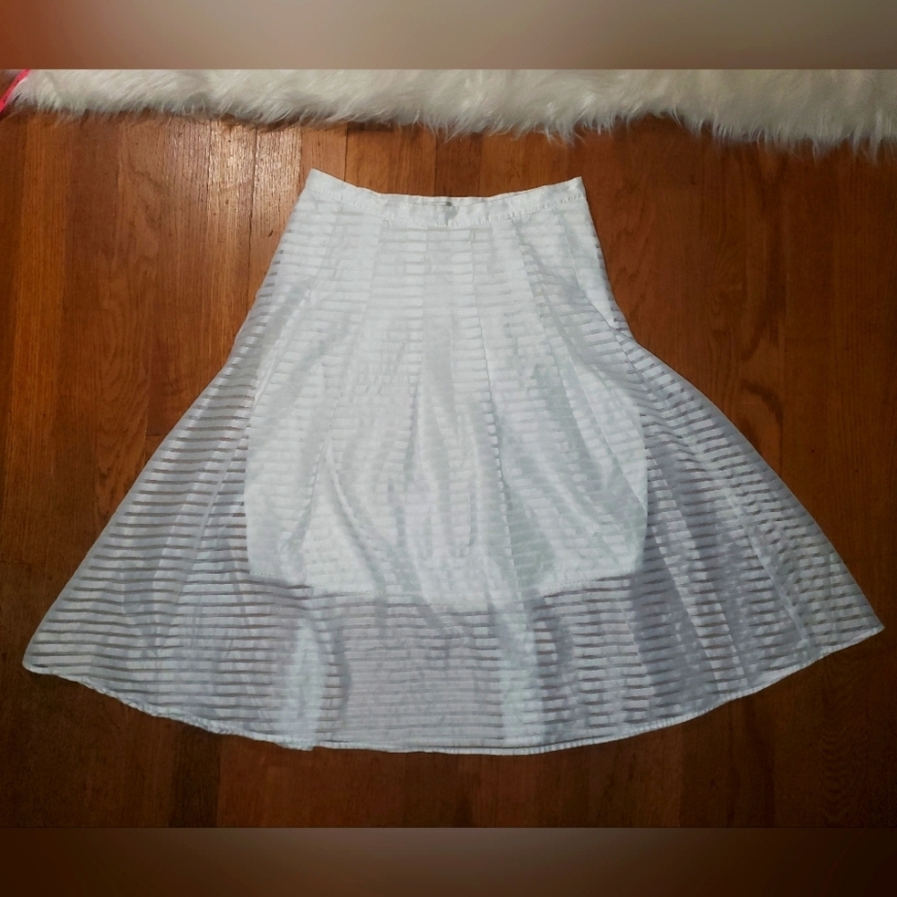 Leifsdottir By Anthrpologie White Striped Skirt